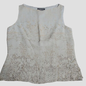 Finity Silk Top Shell 4 Sleeveless Shell Side Zip Neutral Classic Minimalist Y2K